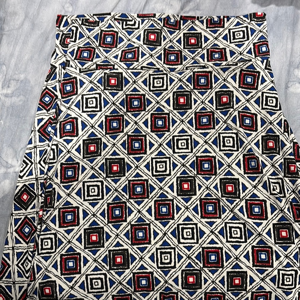 LuLaRoe Red and Black A-Line Midi Skirt